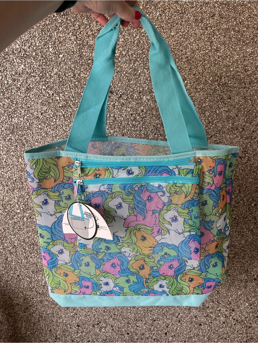 My Little Pony Aqua Tote with Multicolor Pony Print